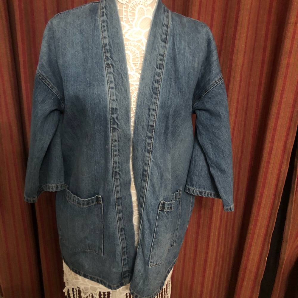 Lucky Brand Jean kimono style jacket oversized